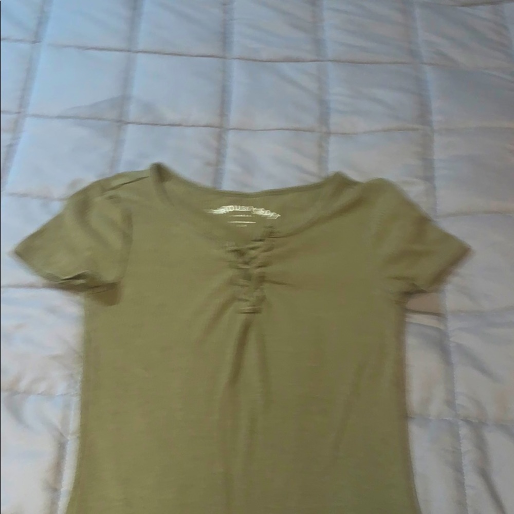 green lace up t shirt